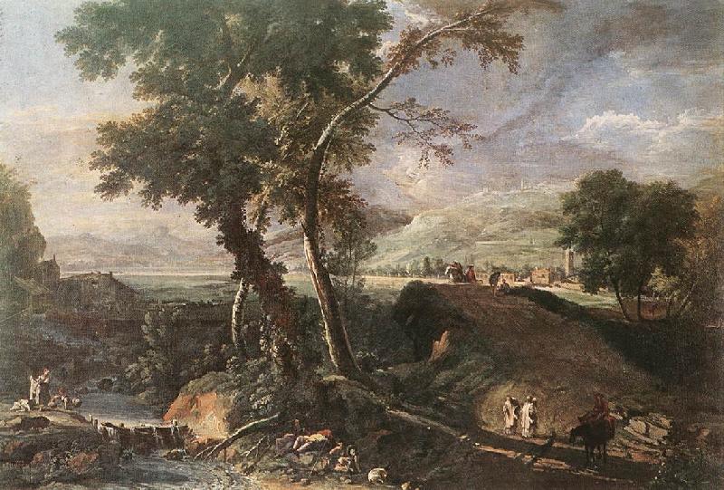 RICCI, Marco Landscape with River and Figures df Germany oil painting art